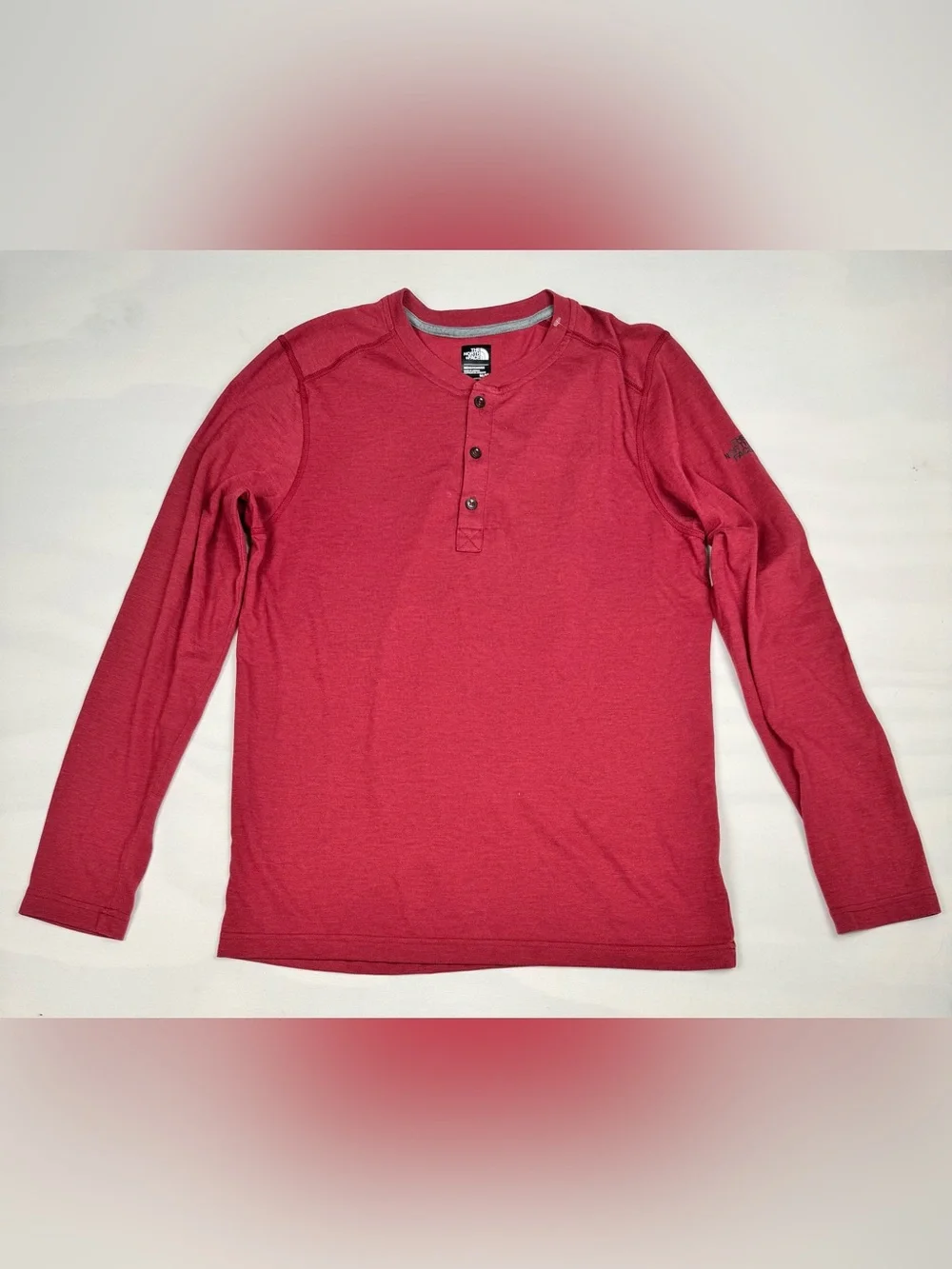 The North Face Long Sleeve Henley Shirt Flash Dry Red Men’s M